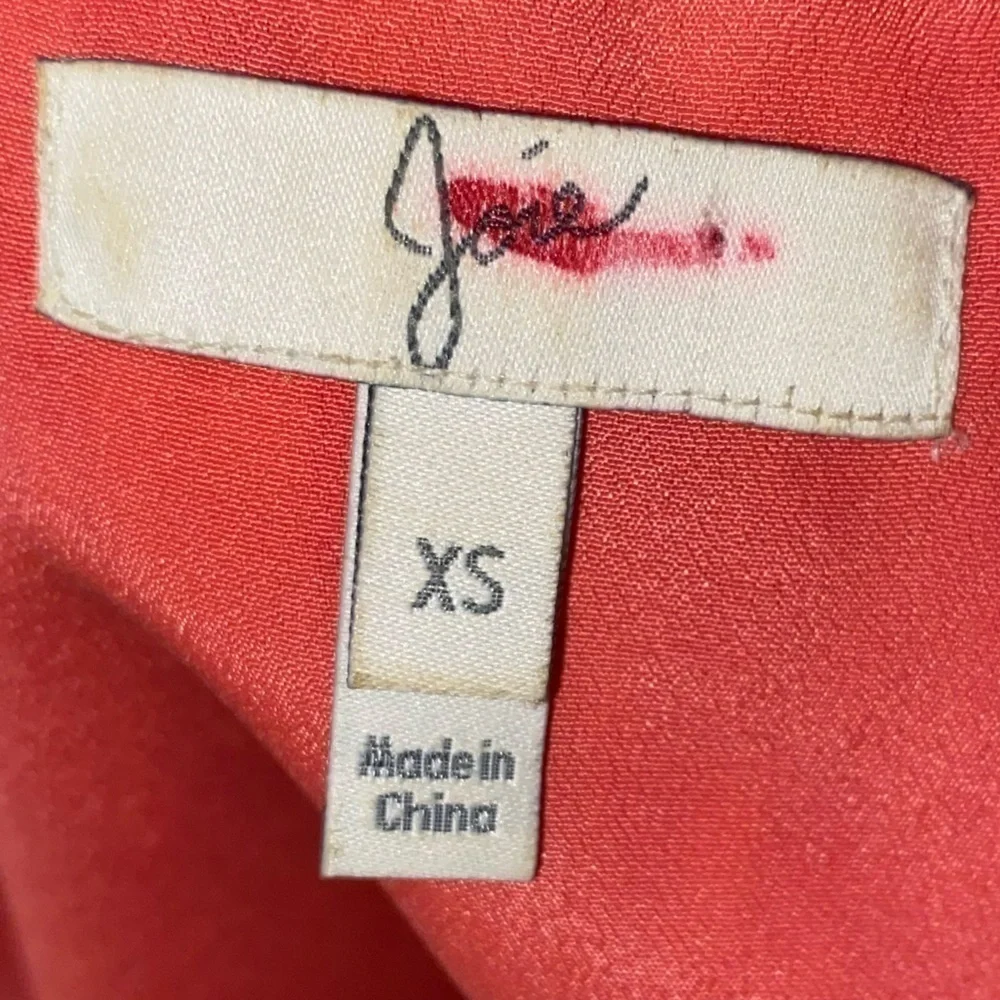 Joie Dawna Ikat 100% Silk Sleeveless Tank Mini Dress in Spiced Coral Size XS - Picture 8 of 11